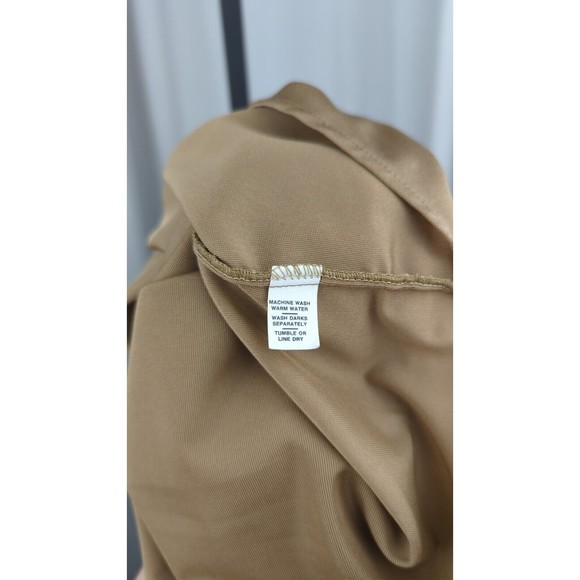 May Co Los Angeles Qiana Nylon Button Up Shirt Gold Beige 70s Vintage 15.5 32/33 - Picture 4 of 4